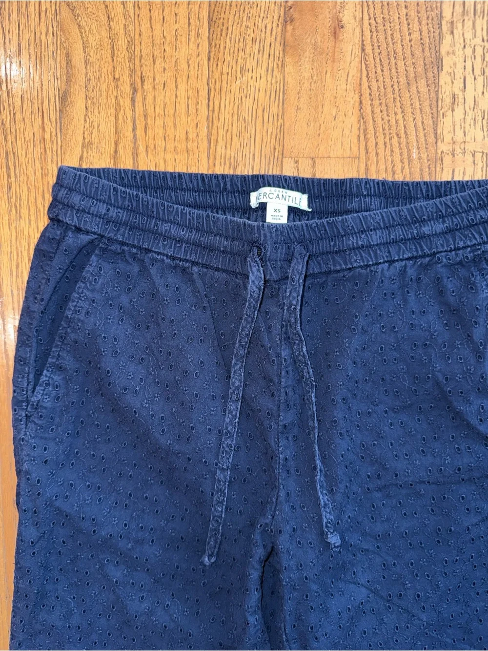 J.Crew Mercantile Navy Eyelet Cotton Pull On Pants XS